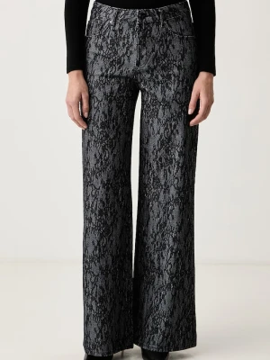 Fracomina jeansy flare damskie granatowy