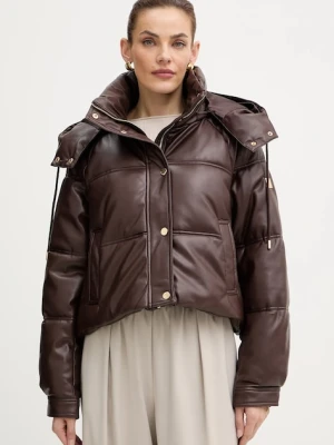 Fracomina kurtka kolor brązowy zimowa oversize FS25WC3002P41101