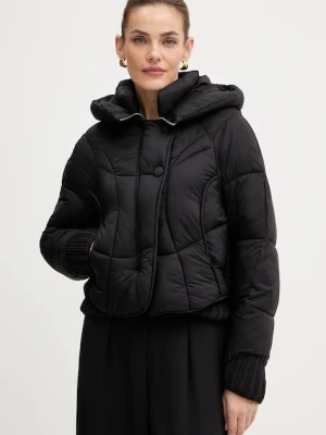 Fracomina kurtka kolor czarny zimowa oversize FJ25WC3002O42301