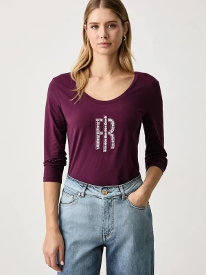 Fracomina longsleeve damski z bawełną bordowy