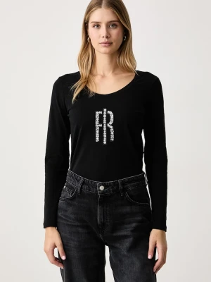 Fracomina longsleeve damski z bawełną czarny