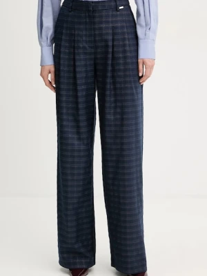 Fracomina spodnie damskie kolor niebieski fason cygaretki high waist FS25WV3005W56195