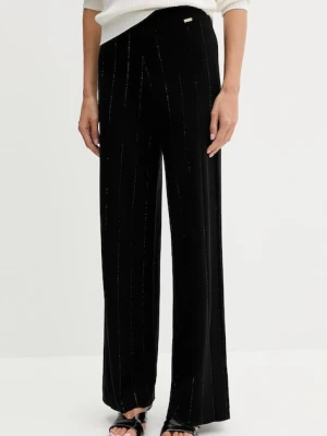 Fracomina spodnie dresowe damskie kolor czarny proste high waist FS25WV3002K50401
