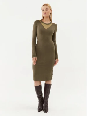 Fracomina Sukienka dzianinowa FJ23WD5002K51801 Khaki Slim Fit