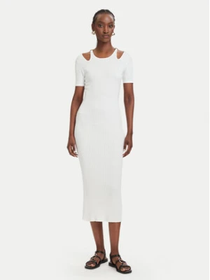 Fracomina Sukienka dzianinowa FJ26SD5001K56501 Kremowy Slim Fit