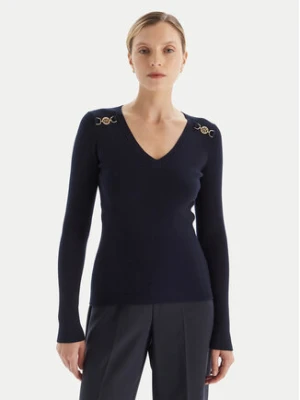 Fracomina Sweter FR25WT7025K43301 Granatowy Slim Fit