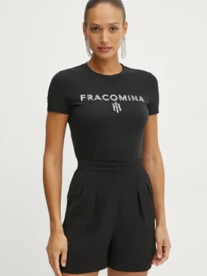 Fracomina t-shirt damski kolor czarny FP25ST3011J449N5