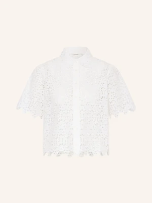 Frame Bluzka The Deco Z Dziurkowanej Koronki weiss