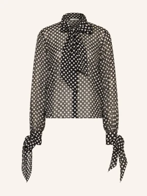 Frame Bluzka Z Kokardą The Polka Dot Nouvelle Blouse Z Jedwabiu schwarz