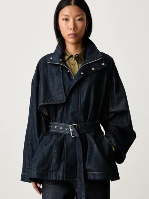 Frame THE DENIM SHORT FIELD TRENCH krótki trencz damski z wełną