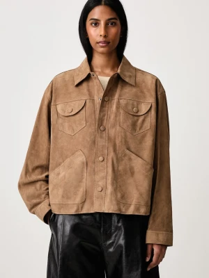 Frame THE SUEDE UTILITY JACKET krótka kurtka damska skórzana
