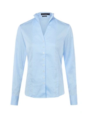 Franco Callegari Bluzka damska Kobiety Bawełna niebieski|biały wzorzysty,