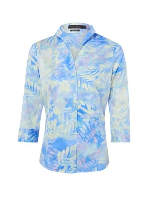 Franco Callegari Bluzka damska Kobiety Bawełna niebieski|żółty wzorzysty,