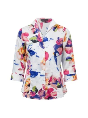 Franco Callegari Bluzka damska Kobiety Bawełna wielokolorowy|biały wzorzysty,
