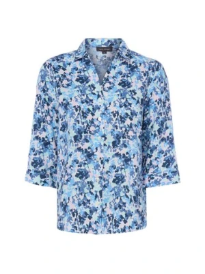 Franco Callegari Bluzka damska Kobiety len niebieski,