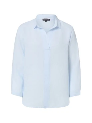 Franco Callegari Bluzka damska Kobiety len niebieski jednolity,