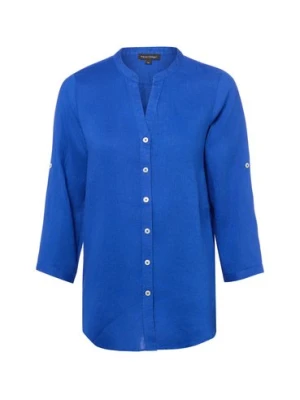 Franco Callegari Damska bluzka lniana Kobiety len niebieski jednolity,