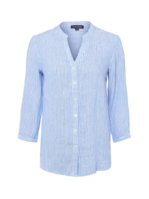 Franco Callegari Damska bluzka lniana Kobiety len niebieski w paski,