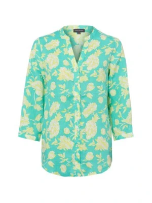 Franco Callegari Damska bluzka lniana Kobiety len niebieski wzorzysty,