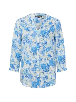 Franco Callegari Damska bluzka lniana Kobiety len niebieski wzorzysty,