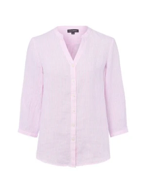 Franco Callegari Damska bluzka lniana Kobiety len różowy w paski,