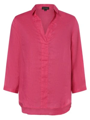 Franco Callegari Damska bluzka lniana Kobiety len wyrazisty róż jednolity,