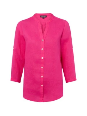 Franco Callegari Damska bluzka lniana Kobiety len wyrazisty róż jednolity,