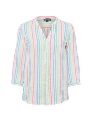 Franco Callegari Damska bluzka lniana Kobiety len wyrazisty róż w paski,