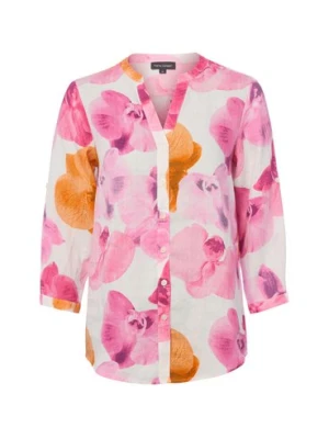 Franco Callegari Damska bluzka lniana Kobiety len wyrazisty róż wzorzysty,