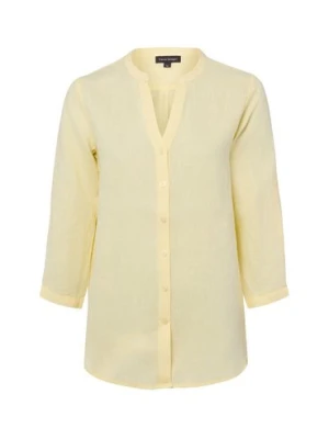 Franco Callegari Damska bluzka lniana Kobiety len żółty jednolity,