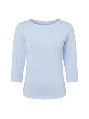 Franco Callegari Damska koszulka z długim rękawem Kobiety Bawełna niebieski jednolity,