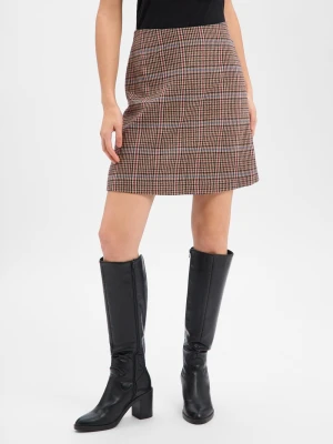 Franco Callegari Damska spódnica mini z wełną Kobiety Sztuczne włókno beżowy|czarny|czerwony w kratkę,