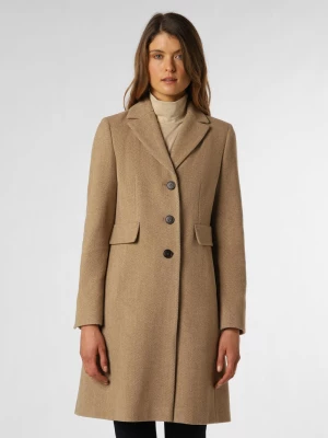 Franco Callegari Damski płaszcz wełniany Kobiety Wełna brązowy|beżowy wzorzysty,