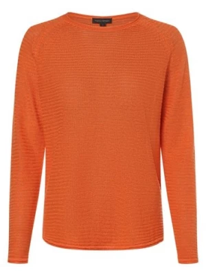 Franco Callegari Damski sweter lniany Kobiety len pomarańczowy jednolity,