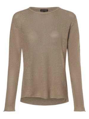 Franco Callegari Damski sweter lniany Kobiety len szary|beżowy jednolity,