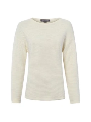 Franco Callegari Damski sweter z dzianiny z dodatkiem lnu Kobiety Bawełna biały jednolity,