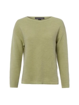 Franco Callegari Damski sweter z dzianiny z dodatkiem lnu Kobiety Bawełna zielony jednolity,