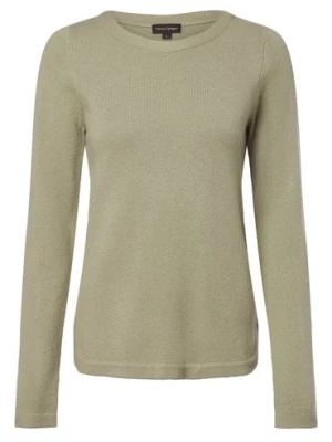 Franco Callegari Damski sweter z wełny merino Kobiety drobna dzianina zielony jednolity,