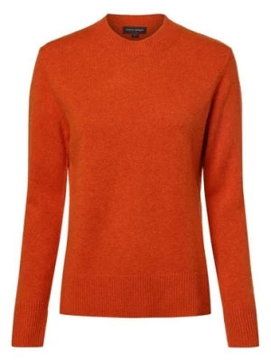 Franco Callegari Damski sweter z wełny merino Kobiety Wełna merino pomarańczowy marmurkowy,