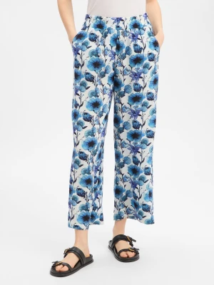 Franco Callegari Damskie spodnie wsuwane Kobiety wiskoza (100%) niebieski,