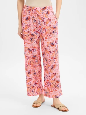 Franco Callegari Damskie spodnie wsuwane Kobiety wiskoza (100%) różowy,