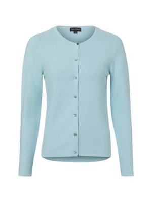 Franco Callegari Kardigan damski Kobiety Bawełna niebieski jednolity,