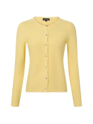 Franco Callegari Kardigan damski Kobiety Bawełna żółty jednolity,