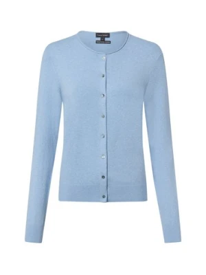 Franco Callegari Kardigan damski z zawartością kaszmiru Kobiety niebieski marmurkowy,