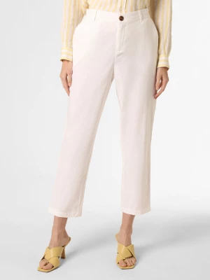 Franco Callegari Spodnie z dodatkiem lnu Kobiety Bawełna biały jednolity,