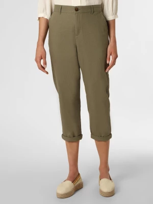 Franco Callegari Spodnie z dodatkiem lnu Kobiety len zielony jednolity,