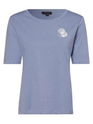 Franco Callegari T-shirt damski Kobiety Bawełna niebieski jednolity,