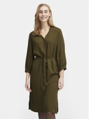 Fransa Sukienka koszulowa 20613327 Zielony Regular Fit