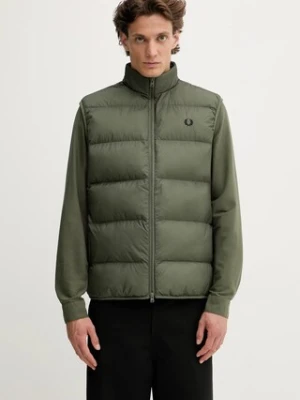 Fred Perry bezrękawnik kolor zielony przejściowy J8522