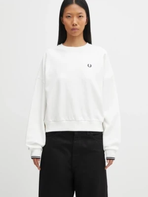Fred Perry bluza bawełniana damska kolor biały z aplikacją G1148